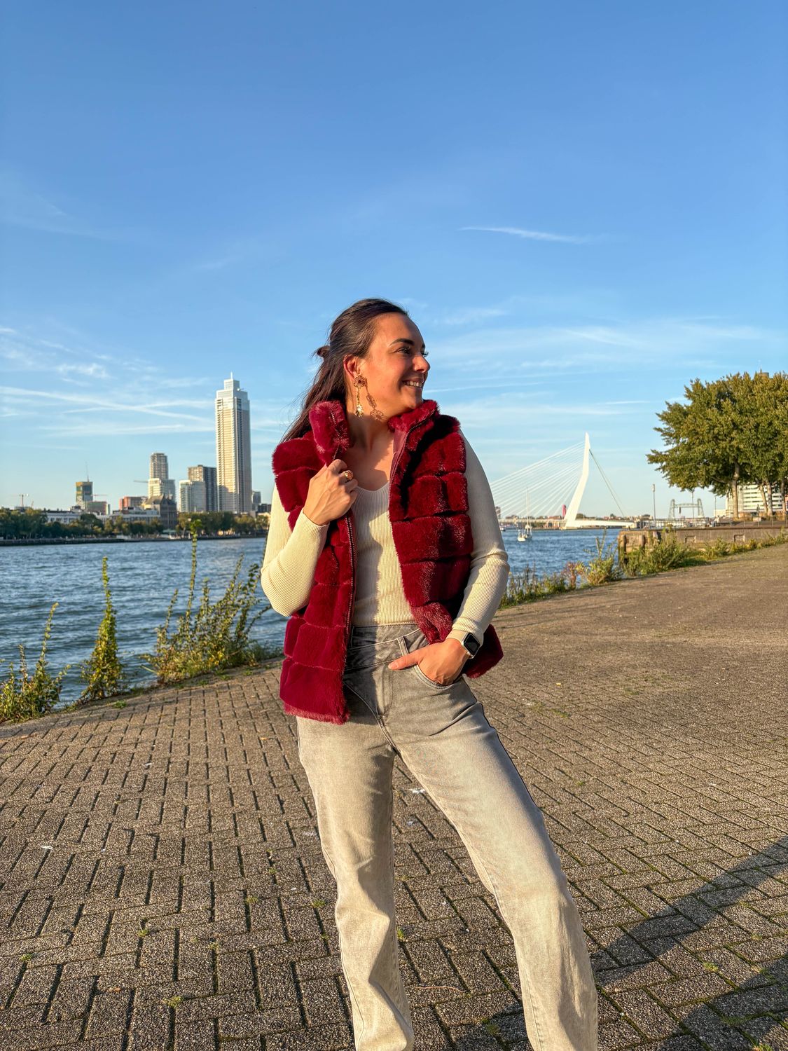 Teddy bodywarmer bordeaux