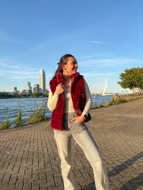 Teddy bodywarmer bordeaux