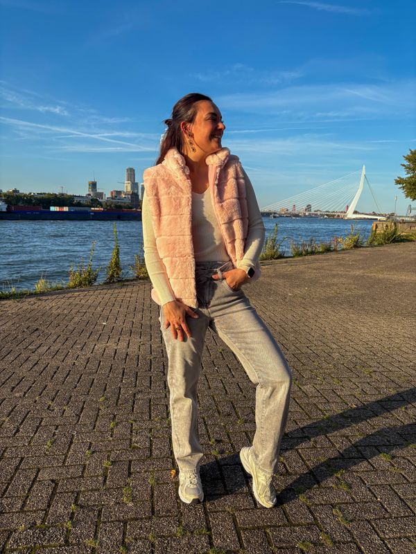 Teddy bodywarmer licht roze