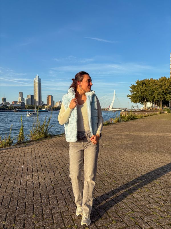 Teddy bodywarmer lichtblauw