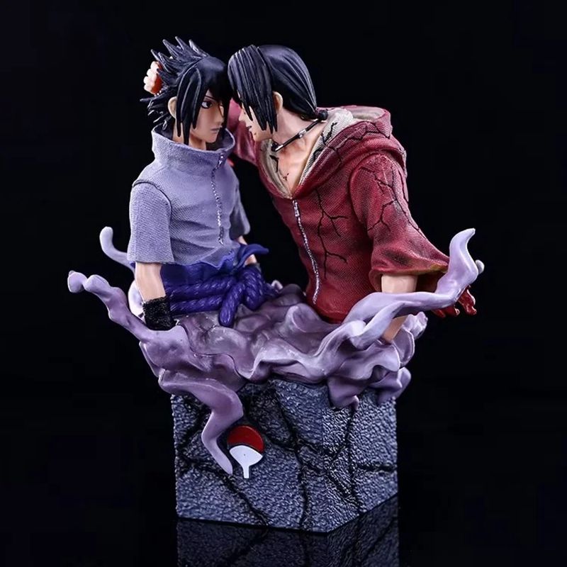 Figurine de Collection Uchiha Itachi &amp; Sasuke - 17 cm