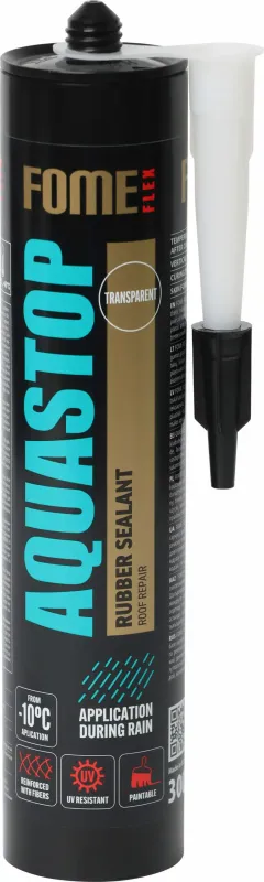 FOME FLEX Kaučuka hermētiķis ar šķiedrām caurspīdīgs AQUASTOP