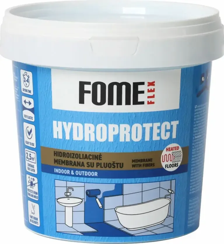 FOME FLEX HYDROPROTECT MEMBRANE hidroizolācijas membrāna ar šķiedrām., Tilpums: 1.5kg