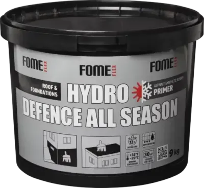 Hydro defence - bituma mastikas , gruntis pamatiem un jumtam.