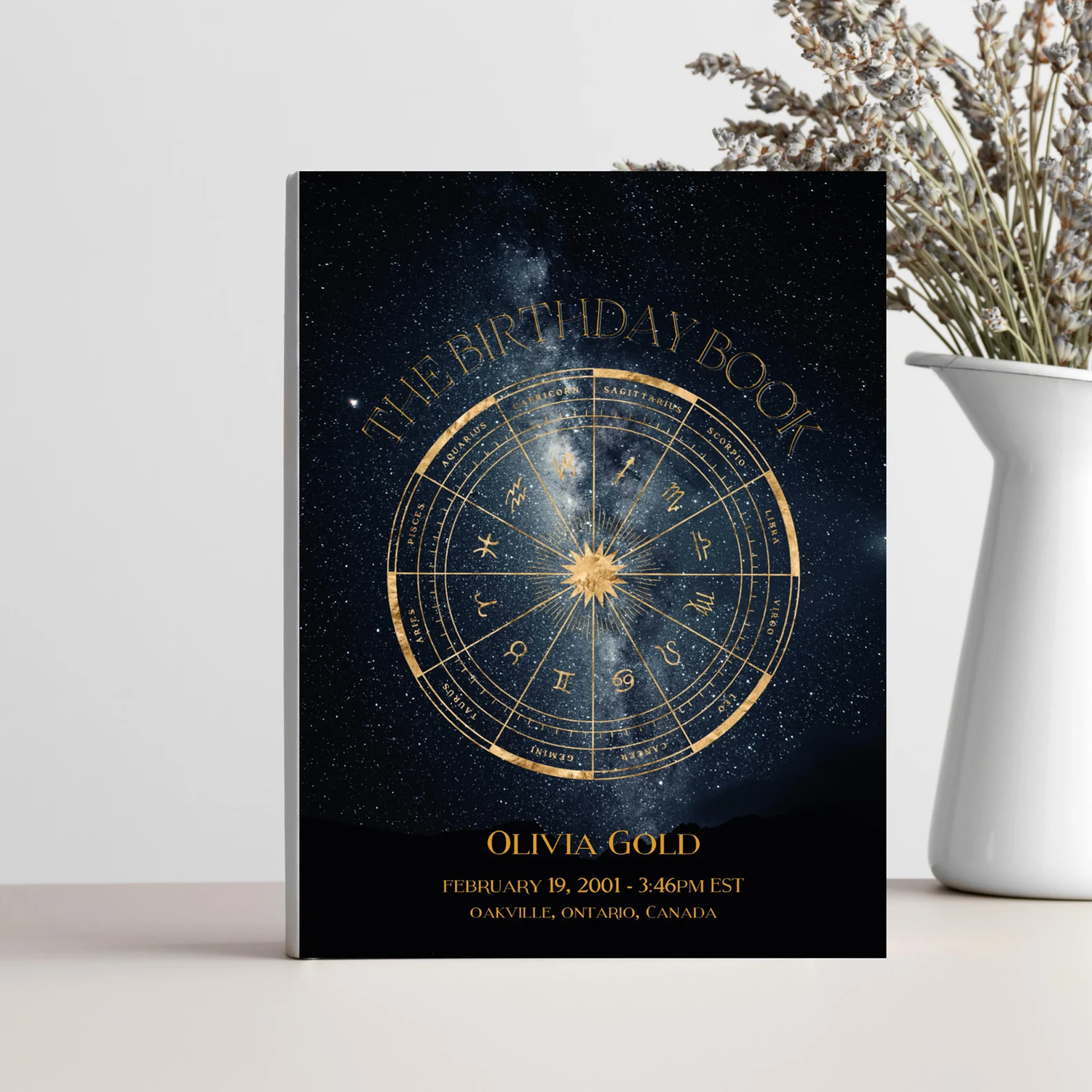 BLACK - Personalized Astrology Chart Reading - The Birthday Book - Natal Birth Chart In-Depth Hardcover Book - 120+ Pages