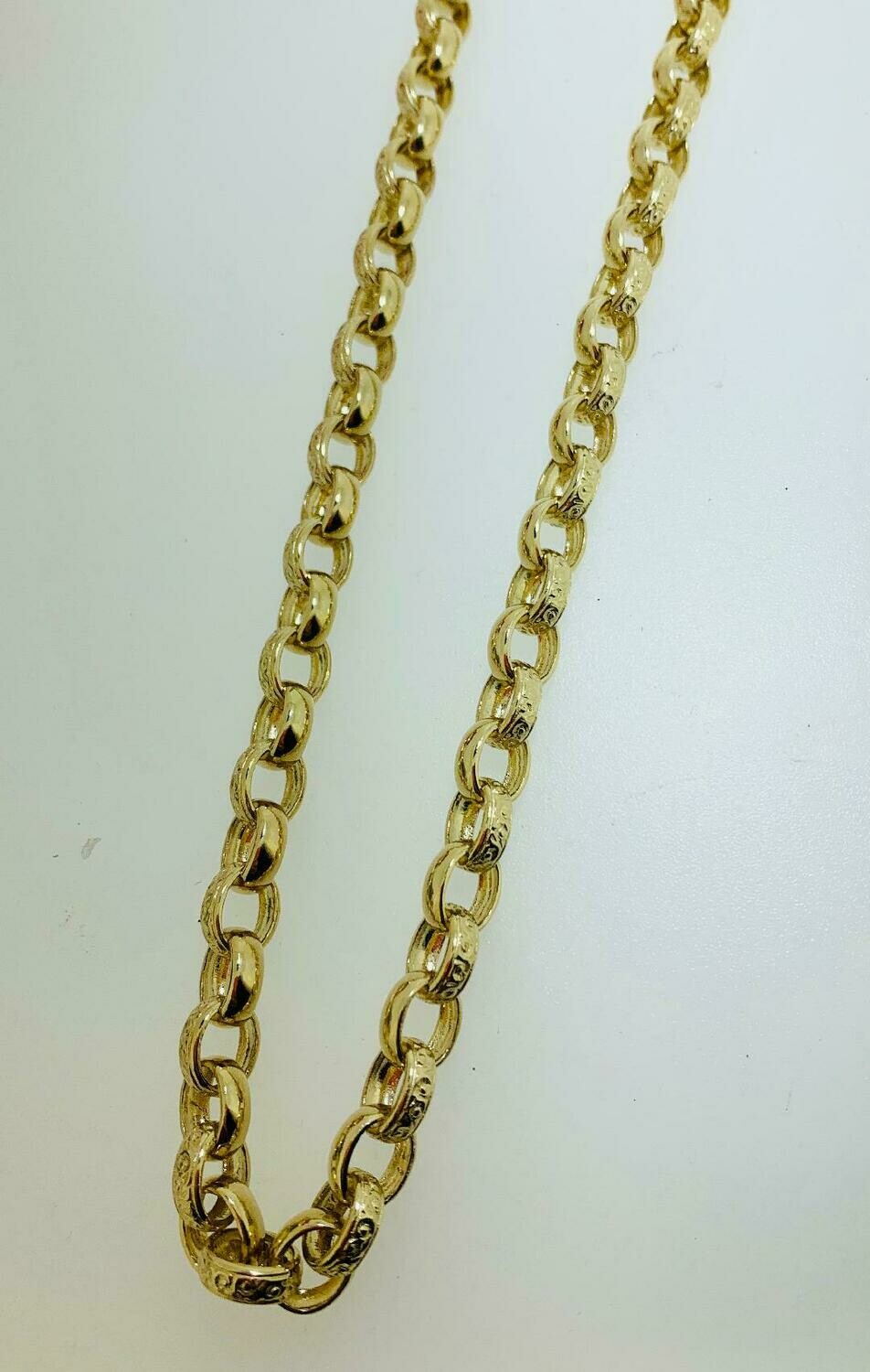 9CT GOLD OVAL BELCHER CHAIN 20 INCH.