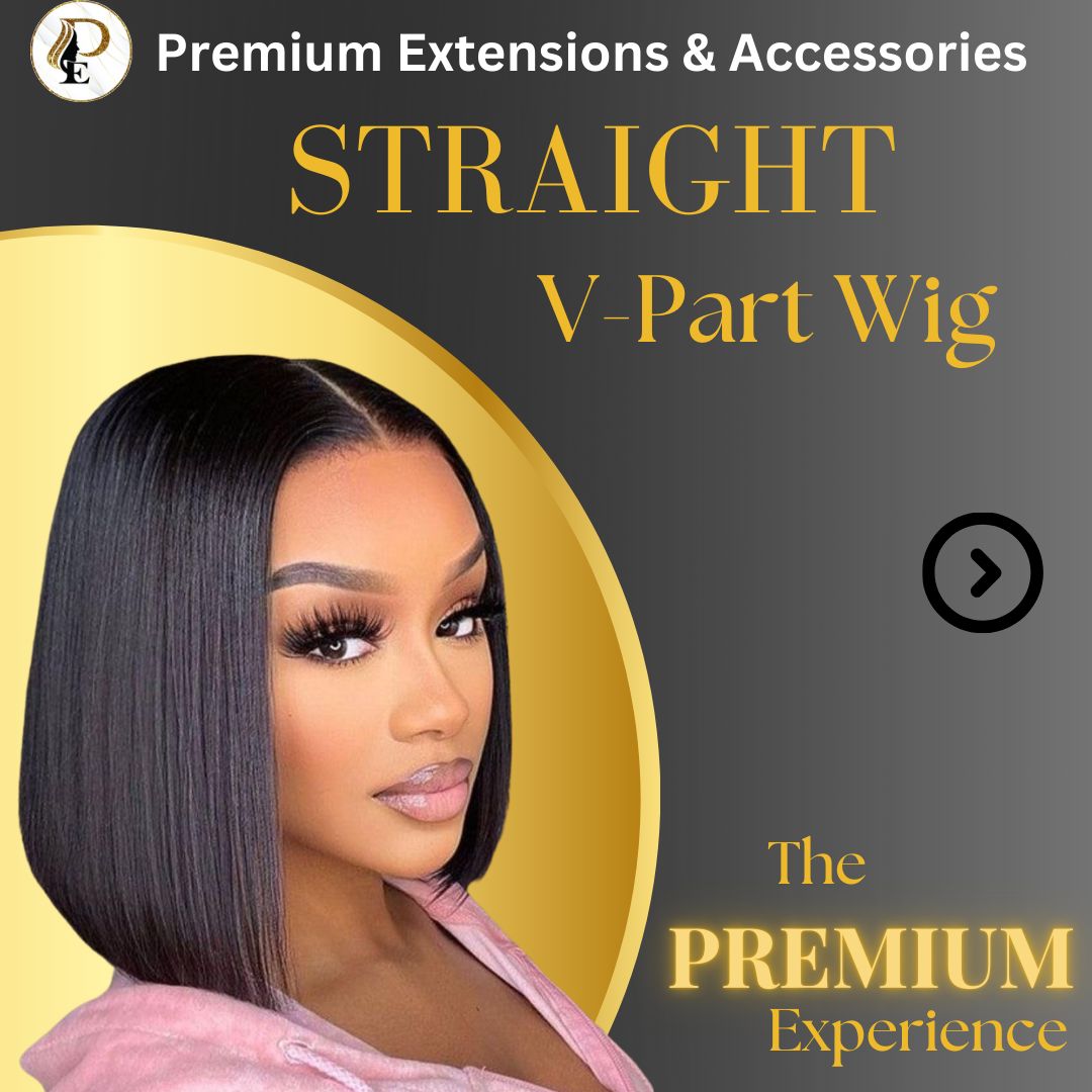 Straight V-Part Wig