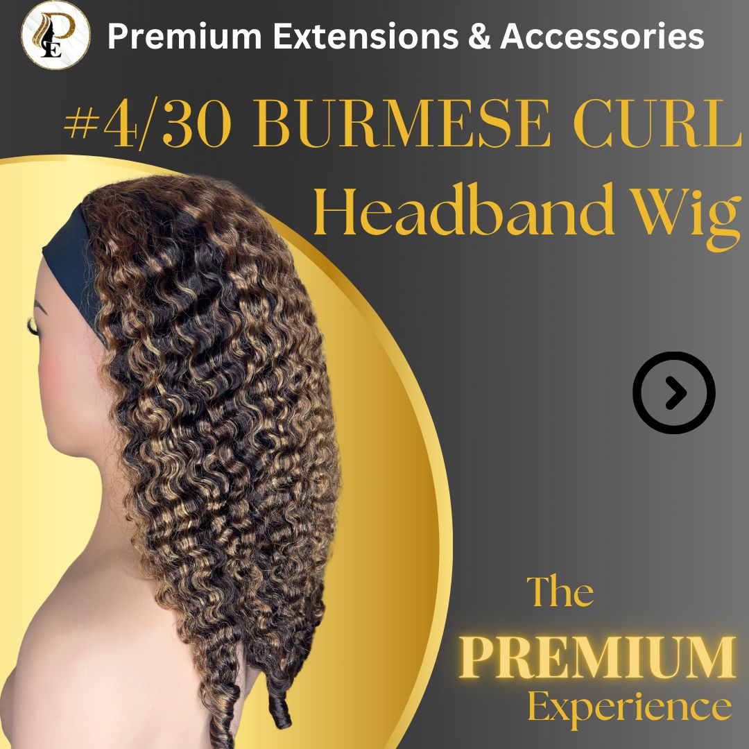 #4/30 Burmese Curl Headband Wig