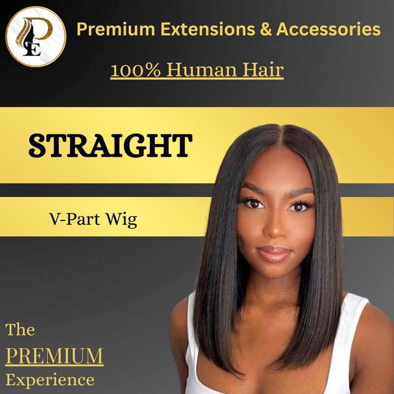 Straight V-Part Wig