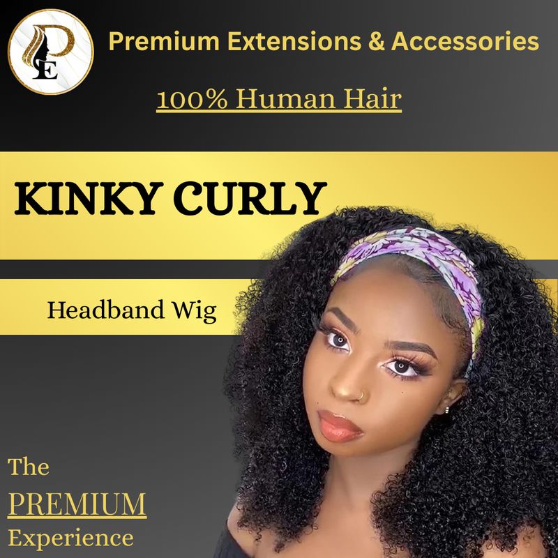 Kinky Curly Headband Wig