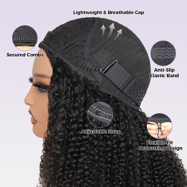 Burmese Curl Flip-Over Half Wig