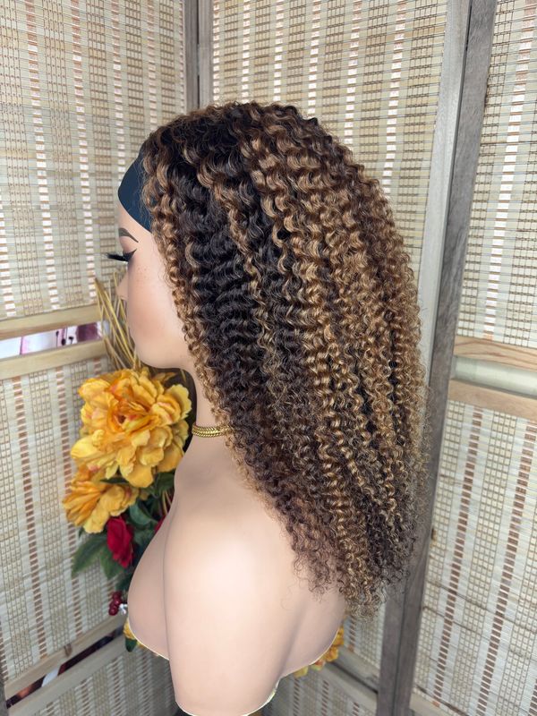 #4/27 Kinky Curly Headband Wig