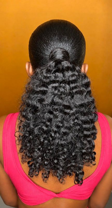 Pixie Curl Wrap Ponytail