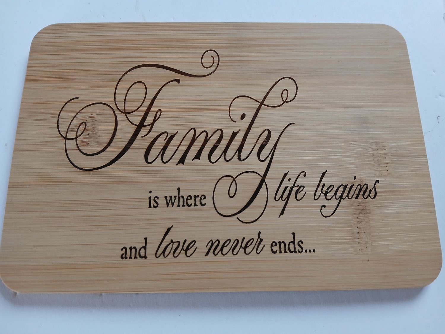 Rustic Bamboo Engraved Family Plaque - Heartfelt Home Decor