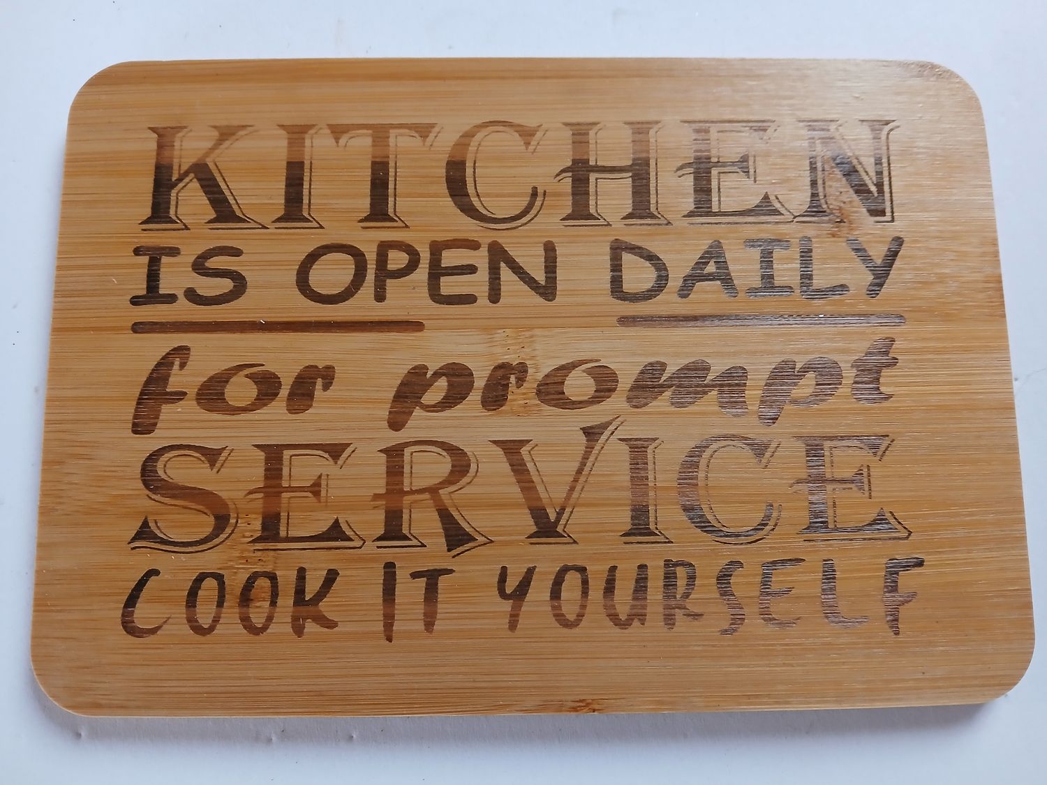 Humorous Bamboo Kitchen Sign - Cook It Yourself