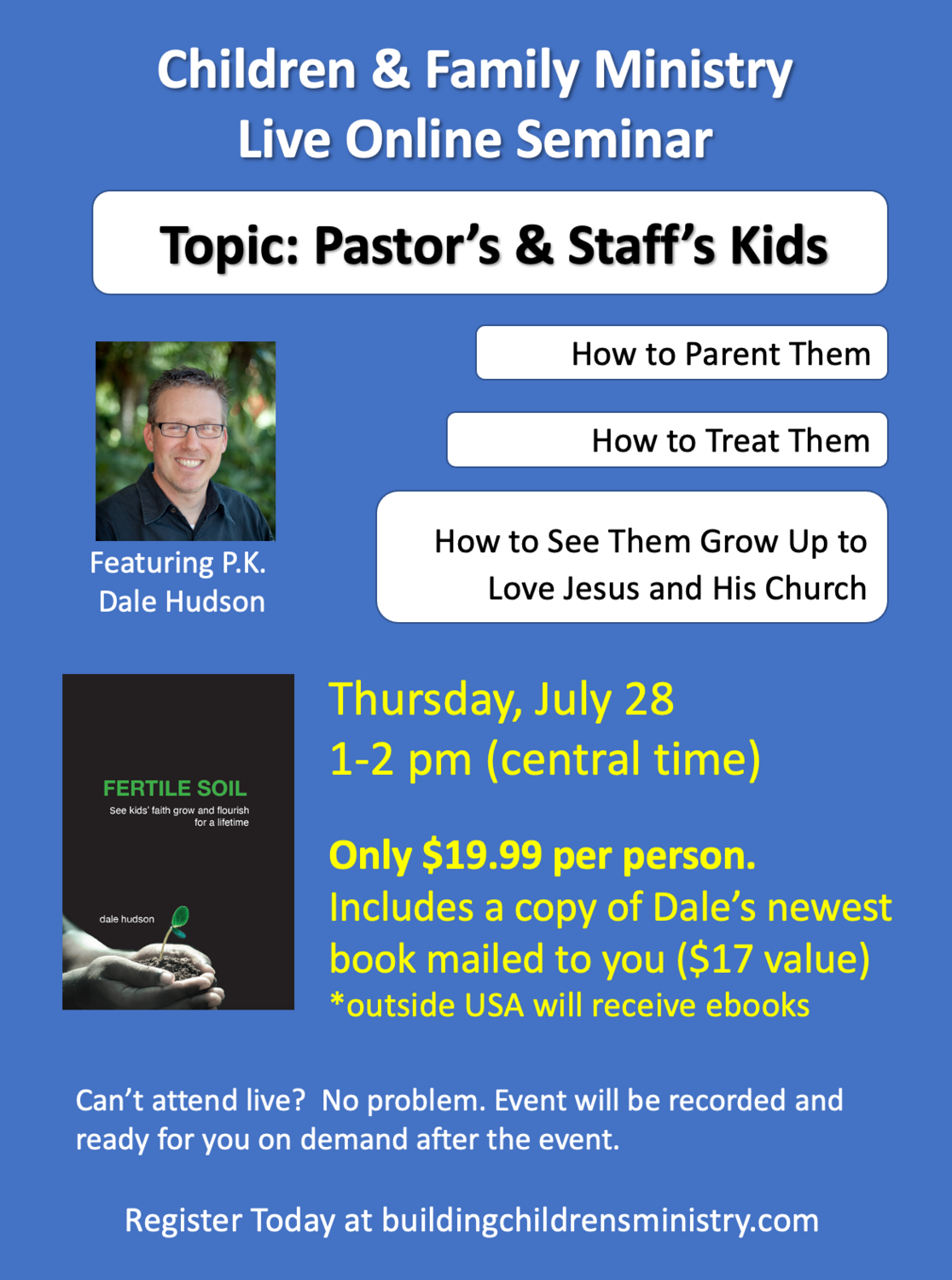 Children's Ministry Live Online Seminar - Pastor's and Staff's Children