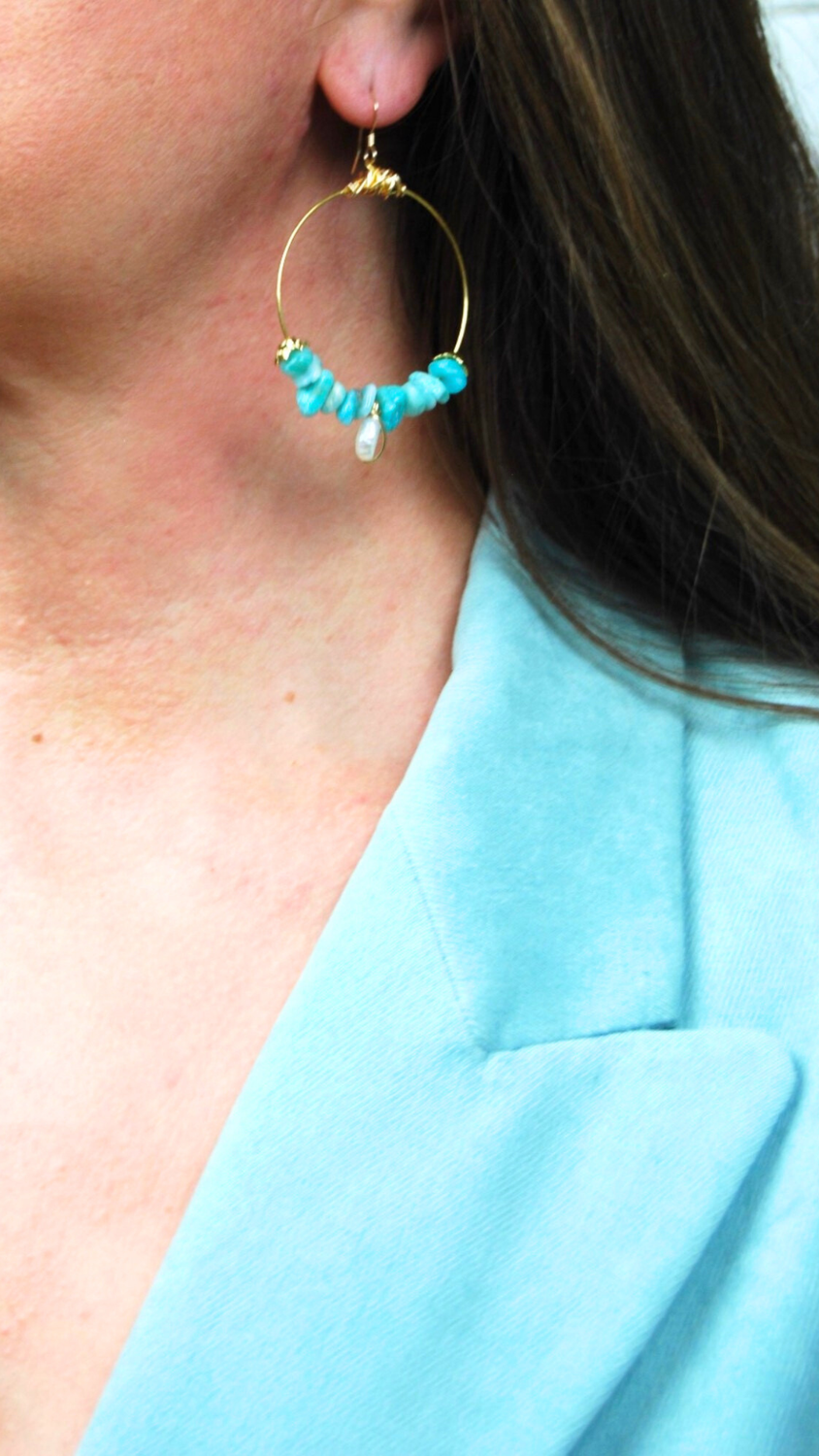 Boucles &quot;Amazonite&quot;