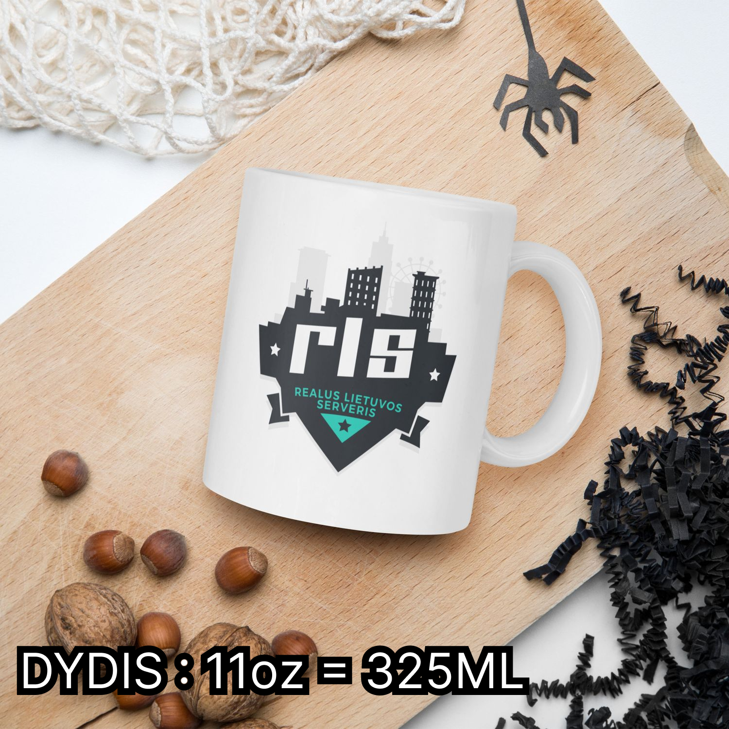 Puodelis su logotipu