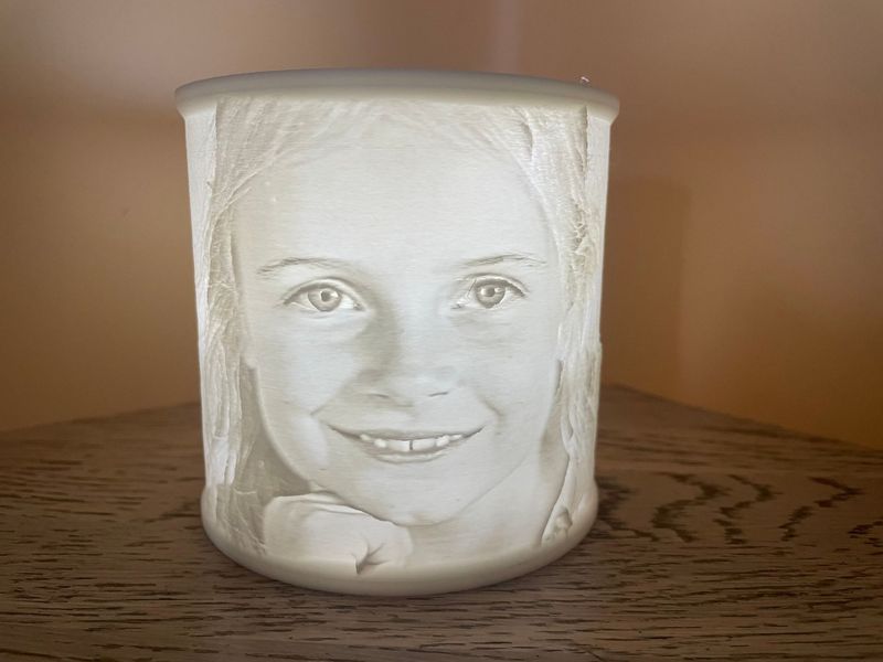 Lithophane in weiß, zylindrische Ausführung