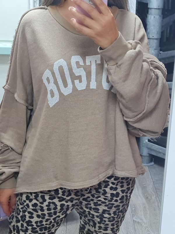Pullover Boston Strickpulli braun