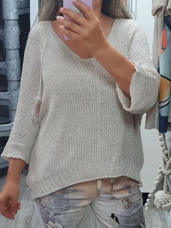 Strick Pullover Pulli beige