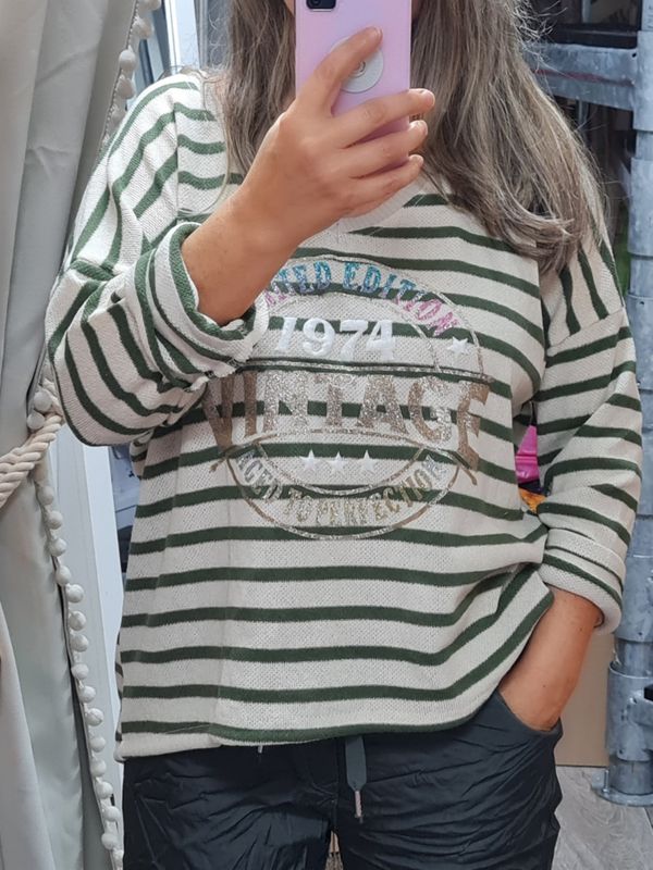 Langarm Shirt Feinstrick Pullover stripes