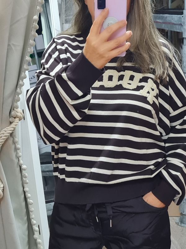 Feinstrick Pullover Stripes braun