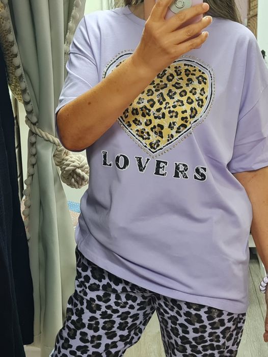 T-Shirt Leo Herz Lovers Straß