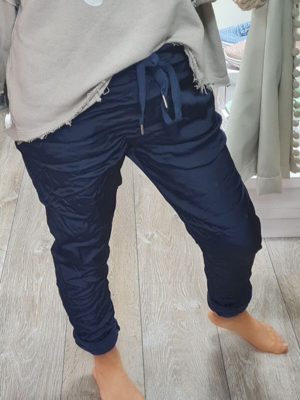 Shiny Glanz Joggpants blau