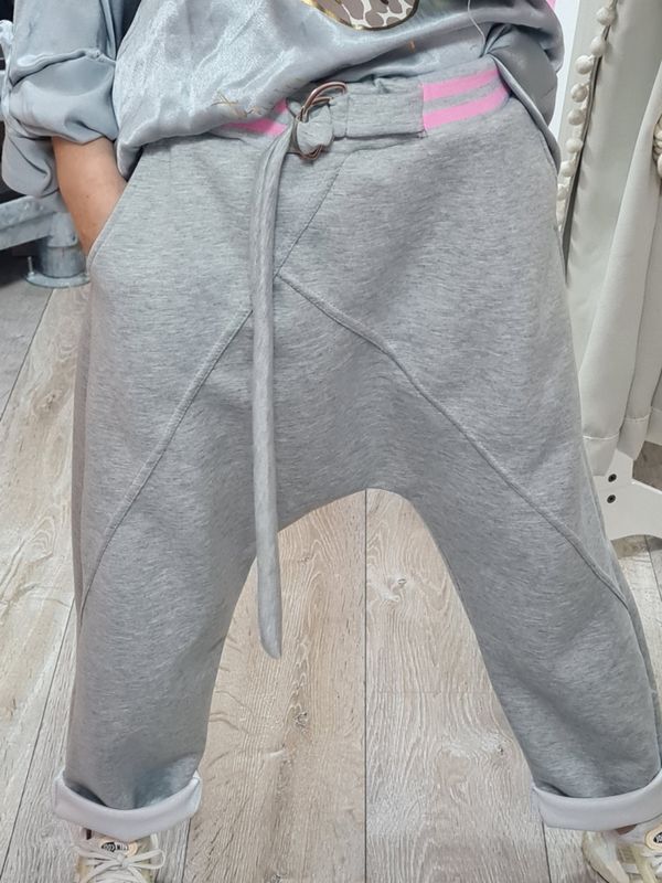 Baggy Sweatstoff Stoff grau italymode