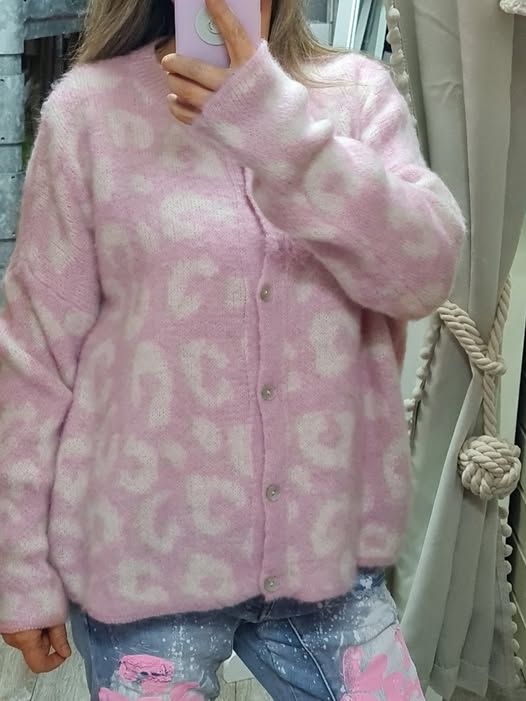 Strickjacke cardigan leo rosa