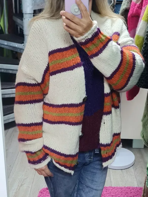 Strickjacke cardigan italymode streifen