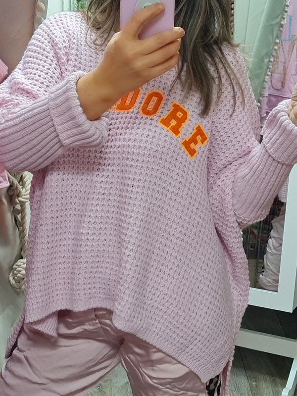 Strickpullover Pullover italymode J`adore rosa