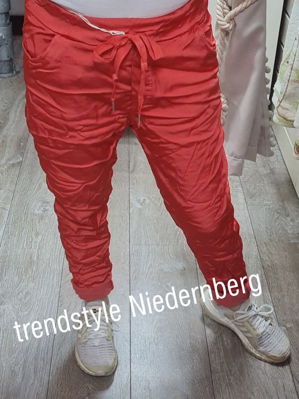 Shiny Joggpants koralle italymode hose