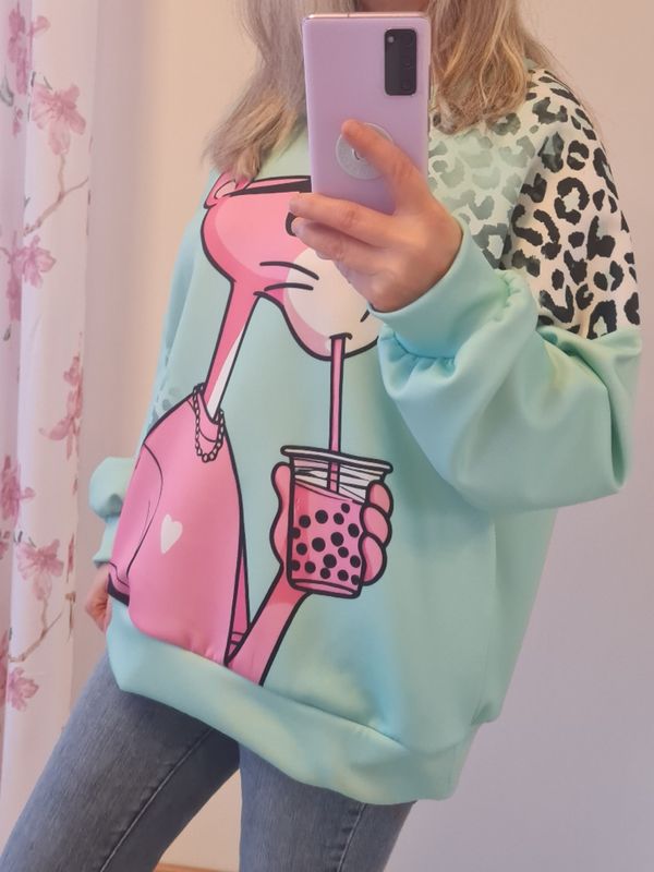 Sweatshirt Pink rosa panther paulchen italymode mint