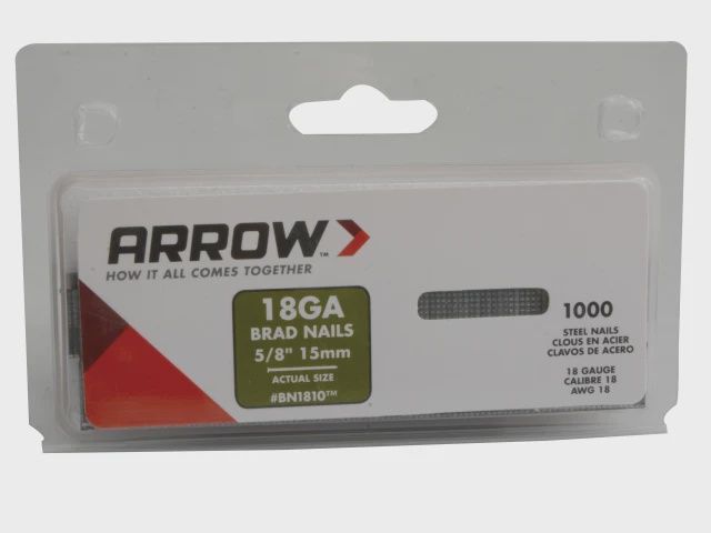 Arrow ARRBN1810 BN1810 Brad Nails 15mm (Pack 1000)