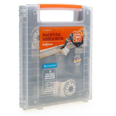 FEIN 35222967010 6pc Best of E-Cut Starlock WOOD and METAL Multi-tool blade set