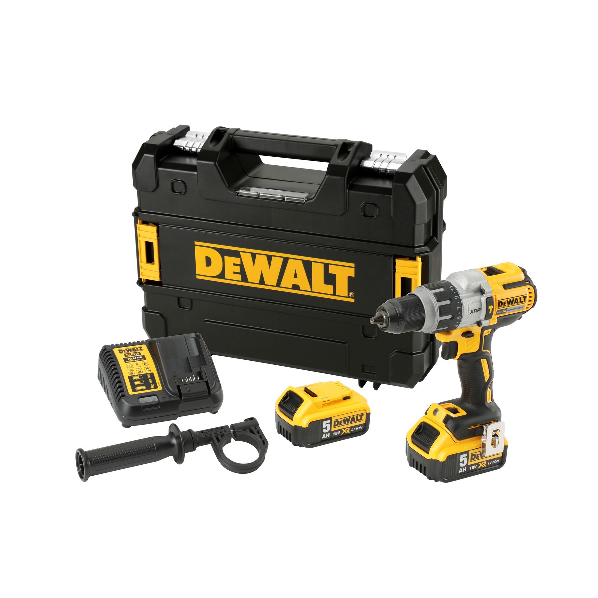 Dewalt DCD996P2 18v XR Brushless Combi Hammer Drill Kit 2 x 5.0Ah Li-ion img
