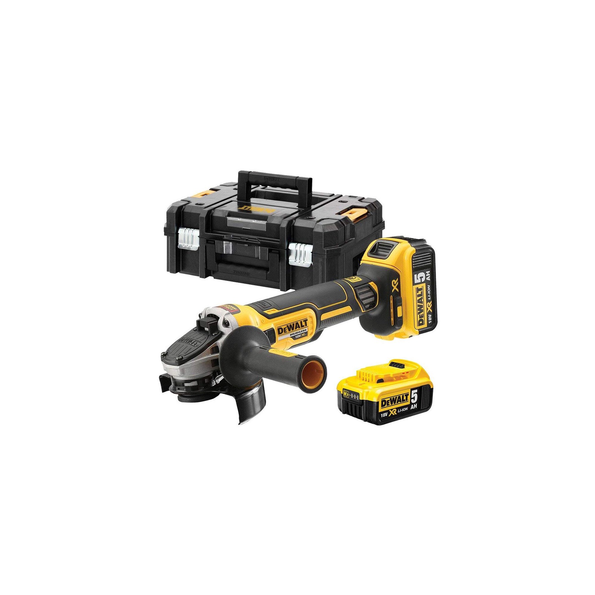 Dewalt DCG405P2 XR 18v Brushless 125mm Angle Grinder Kit 2 x 5.0Ah Li-ion img