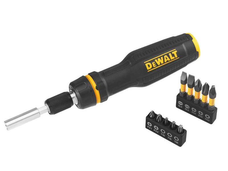 Dewalt DHT068001 DWHT68001-0 Full Fit Telescoping Multi-bit Ratcheting Screwdriver + 10 Bits