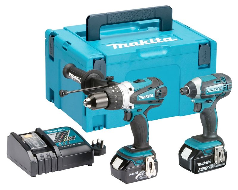 Makita DLX2145TJ 18v 2x5Ah LXT Combi Impact Driver Twin Kit in Makpac Type 3