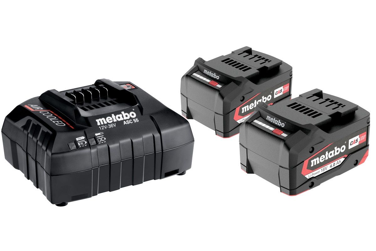 Metabo 685050000 Basic Set 2 x 18V LiPOWER 4.0ah batteries and charger