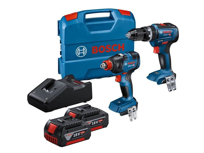 Bosch 0615990M71 18v Brushless Combi and Impact Driver Twin Kit 2 x 5.0Ah Li-ion