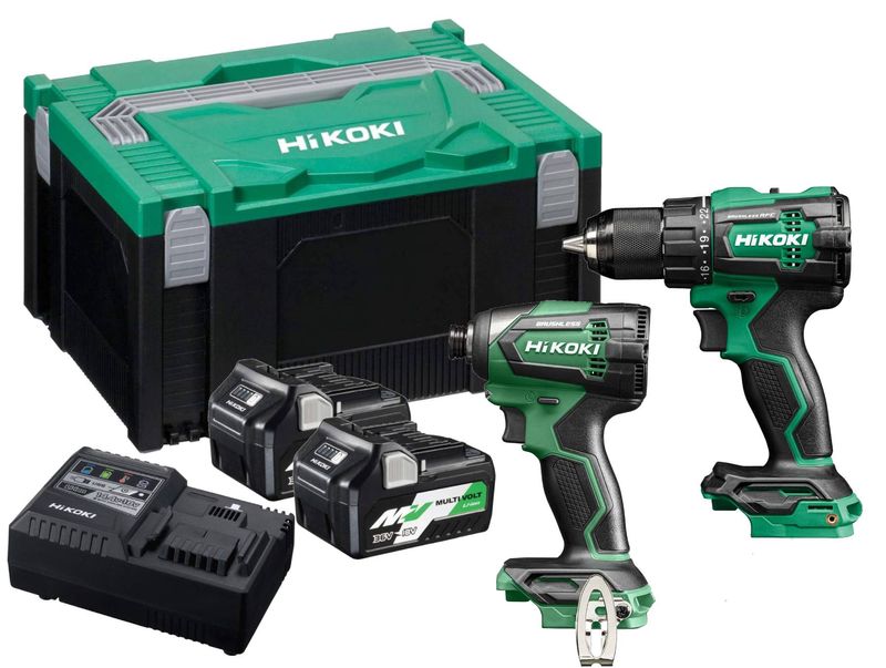 HIKOKI KC18DEJAZ 18v Combi Impact Driver Twin Kit 2 x BSL36A18