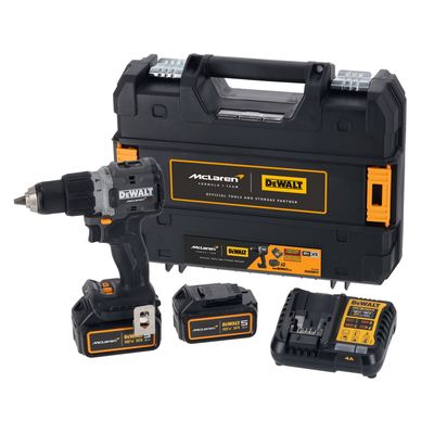Dewalt DCD85MP2T McLaren F1 18v XR Brushless Combi Drill kit 2 x 5.0ah batteries charger in T-Stak case