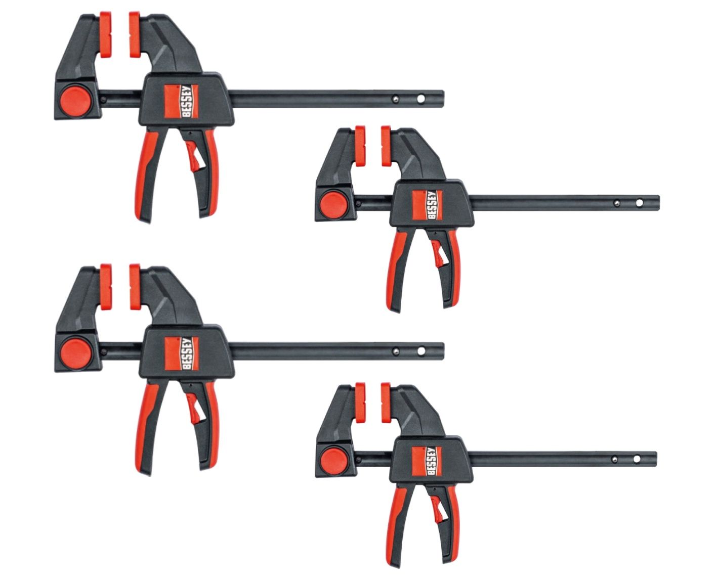 BESSEY EZM-EZL-SET One Handed 4 Piece Clamp Set 2 x EZM 15-6  2 x EZL 30-8