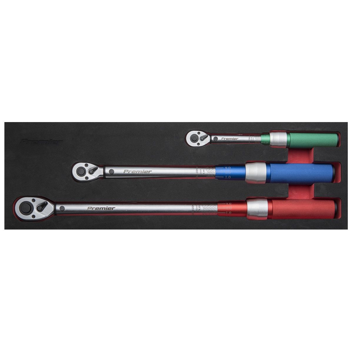 Sealey STW900SET 3pc Premier Calibrated Micrometer Style Torque Wrench 1/4&quot;, 3/8&quot; and 1/2&quot; Set