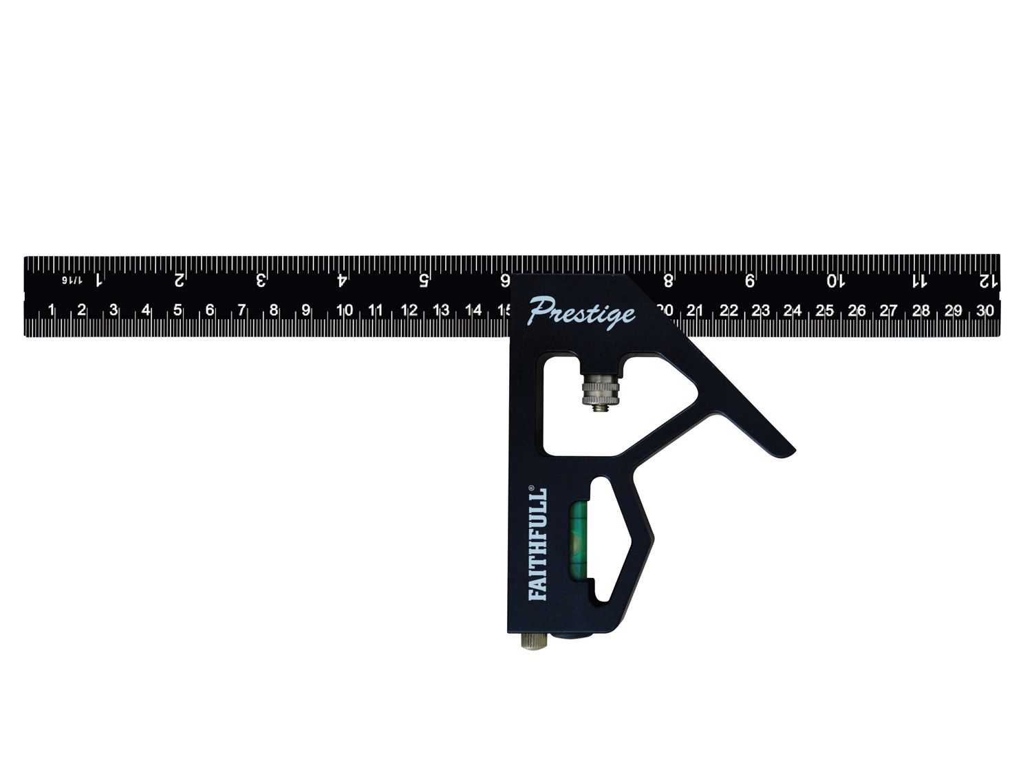 Faithfull FAICS300CNC Prestige Combination Square Black Aluminium 300mm (12in)