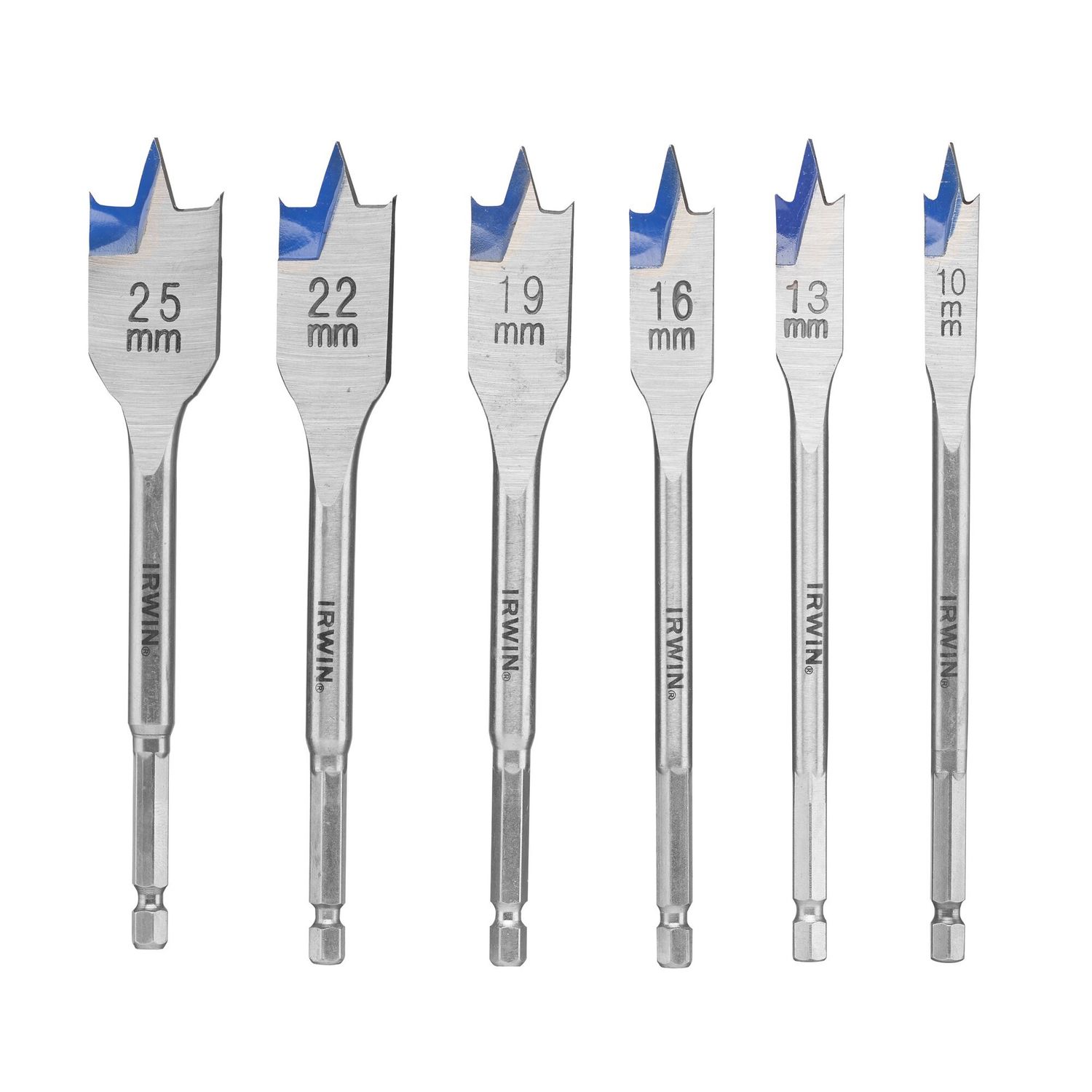 Irwin 10502826 Blue Groove 4X 6pc Flat Drill Bit Set