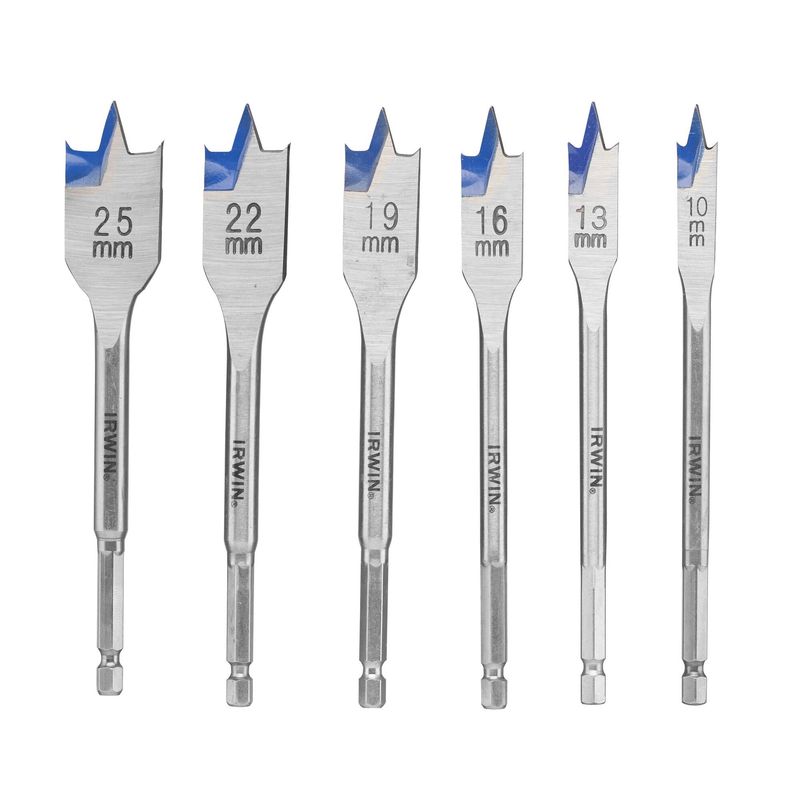Irwin 10502826 Blue Groove 4X 6pc Flat Drill Bit Set